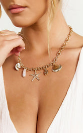 Jackie Necklace - Starfish Charm Necklace in Gold