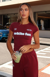 Ready To Go Baby Tee Burgundy