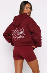 Love You Regardless Oversized Hoodie Burgundy