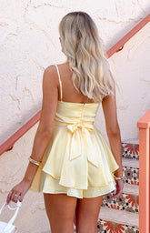 Steph Yellow Ruffle Playsuit