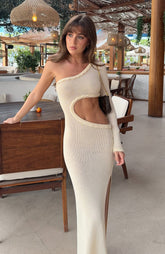 Dusk To Dawn Knit Maxi Dress Cream