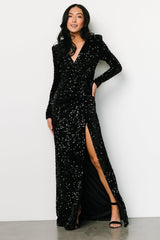 Madonna Sequin Maxi Dress | Black