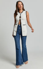 Tilda Jeans - High Waist Flare Denim Jeans in Dark Blue Wash