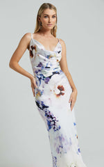 Romilly Maxi Dress - Strappy Cowl Neck Slip in La Reverie Print