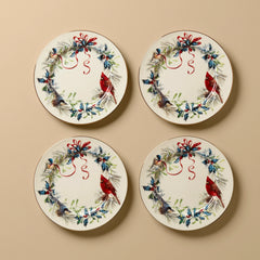 Winter Greetings Salad Plates, Set of 4