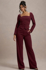 Los Angeles | Wine Pinstripe Tailored Top