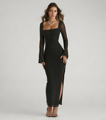Becka Formal Mesh High Slit Column Dress