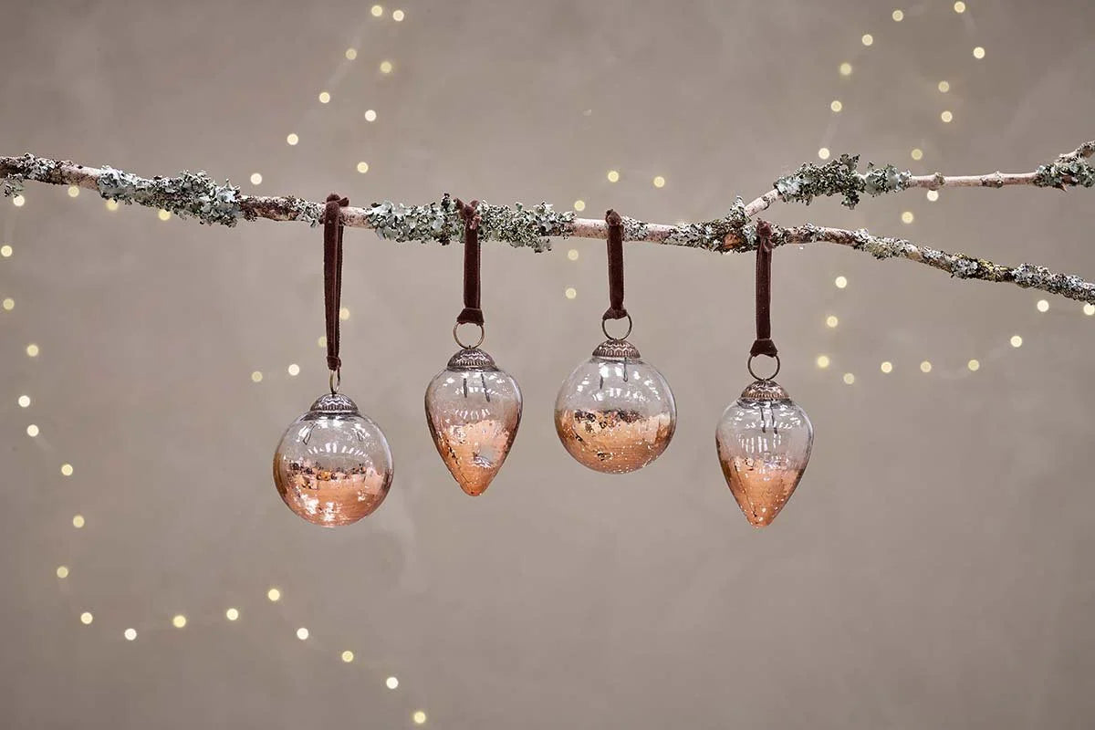 Nevasa Baubles - Clear & Antique Copper (Set of 4)