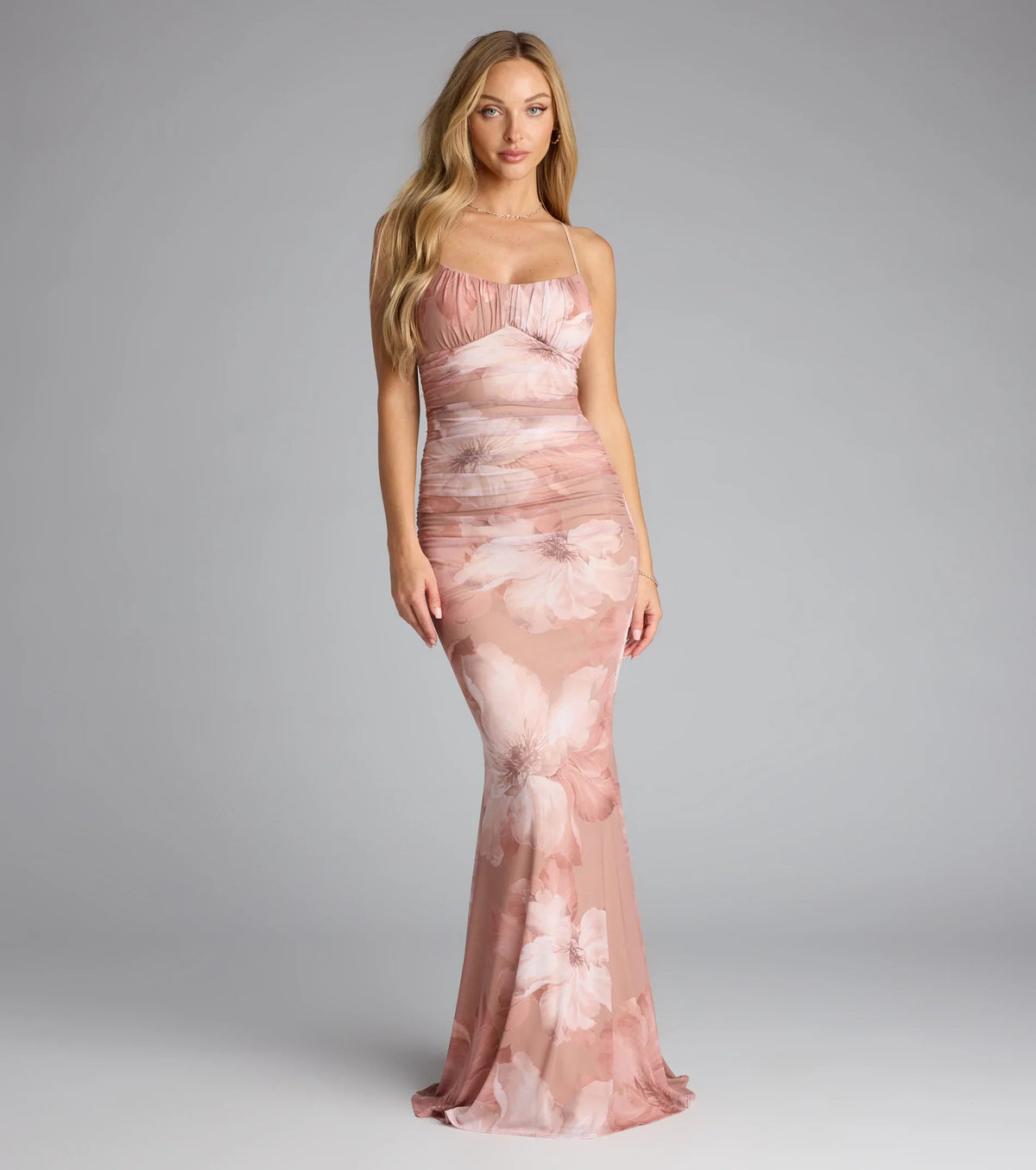 Felicity Floral Lace-Up Mermaid Formal Dress