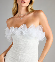 Alissa Ruffled Bead Sequin Mini Dress