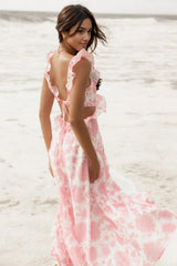 Rori Ruffle Maxi Dress - Pink Floral