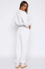 Pick You A Flower Sweatpants Grey Marle