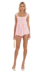 Chiffon Shimmer Romper in Pink