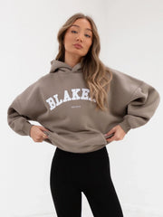 Varsity Oversized Hoodie - Light Beige