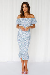 Blessings Midi Dress Blue