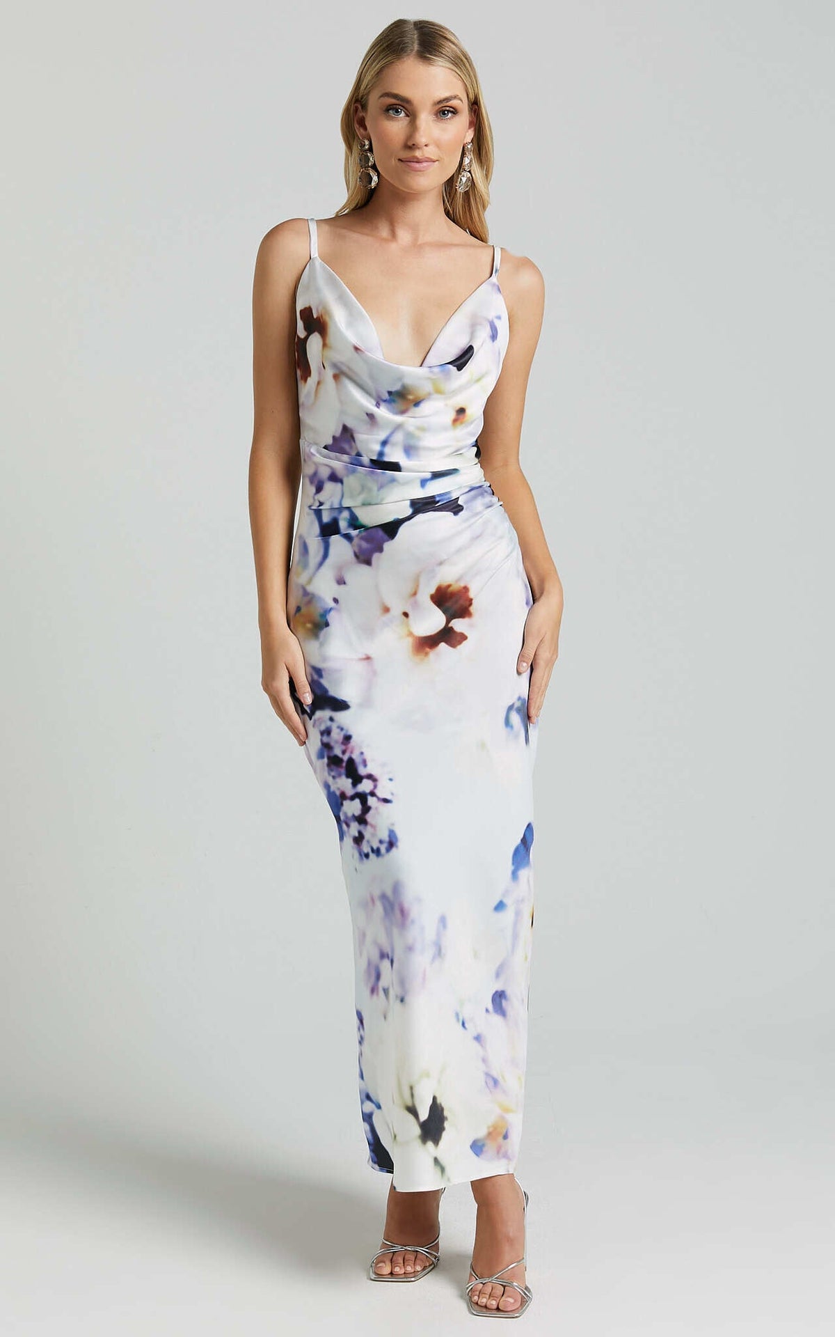 Romilly Maxi Dress - Strappy Cowl Neck Slip in La Reverie Print