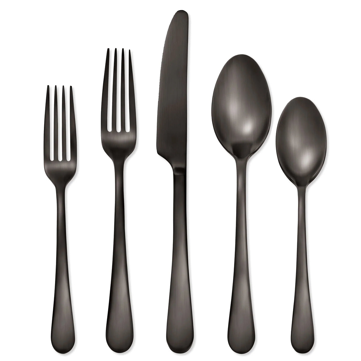 Mirabella Satin Gunmetal 30-Piece Flatware Set