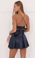 A-Line Dress in Navy Blue