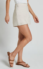 Gerry Skort - Twill Wrap Front Skort in Oyster