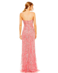 Mac Duggal 68511 Long Beaded Floral Prom Dress