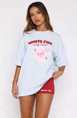 Lucky Thirteen Kalena Oversized Tee Blue