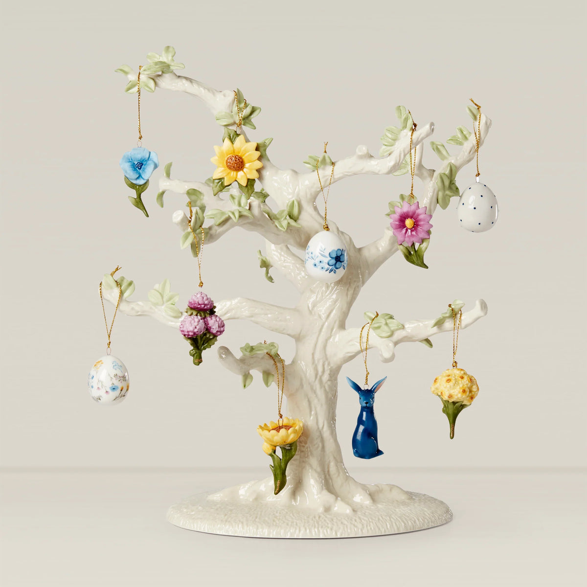 Floral Easter 10-Piece Ornament & Tree Set