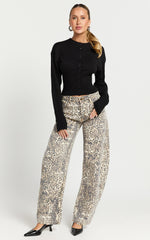 Lioness - Horseshoe Jean in Leopard Fade