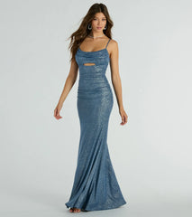 Harley Sleeveless Cutout Glitter Column Dress