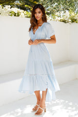 High Above The Clouds Midi Dress Blue