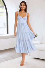 Freshly Brewed Midi Dress Blue