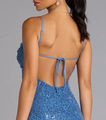 Adriana Sequin Tie-Back Mini Dress