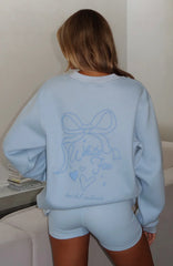 Love You Forever Oversized Sweater Baby Blue