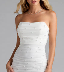 Enhance Your Chic Strapless Faux Pearl Mini Dress