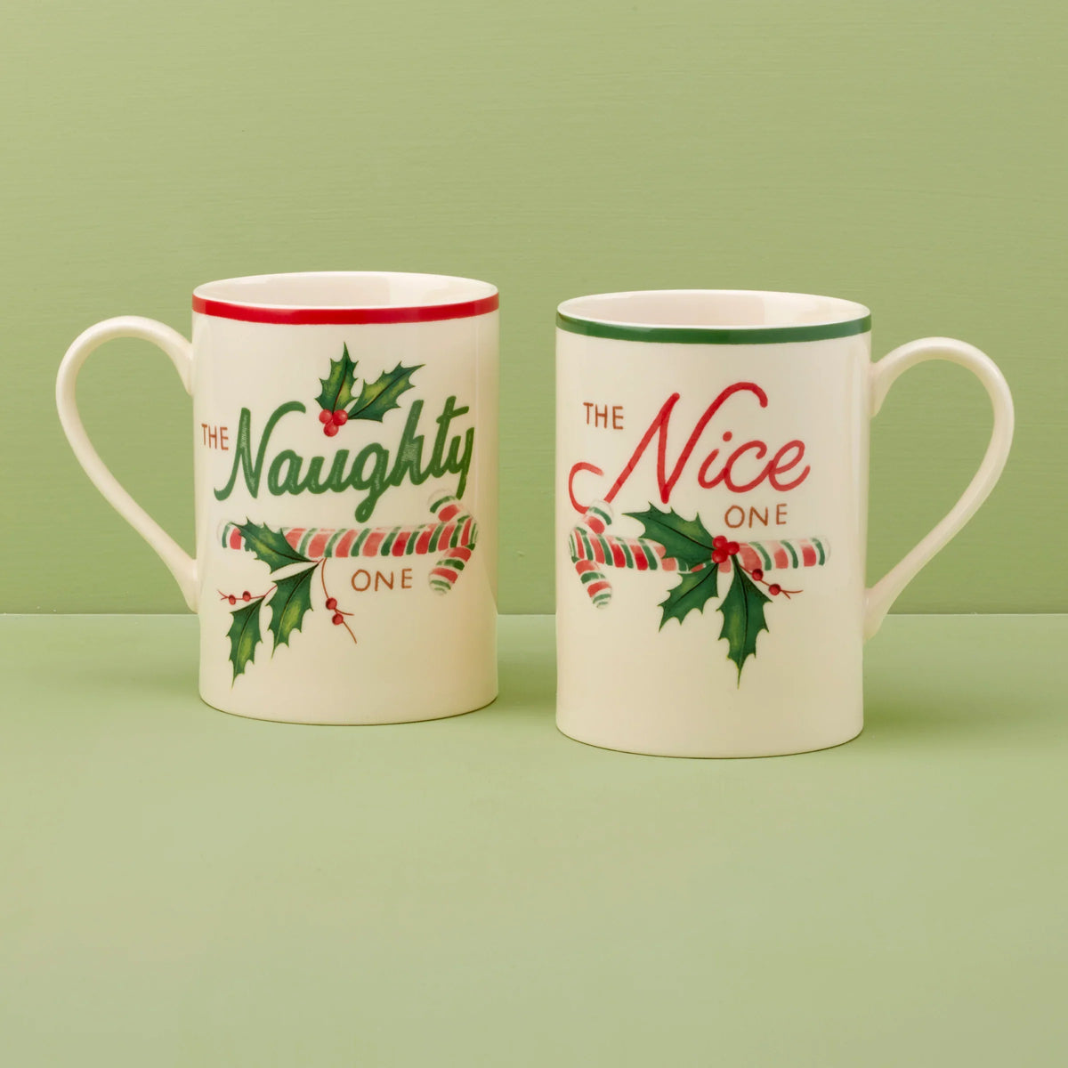 Holiday Naughty & Nice Mugs, Set of 2