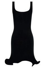 Sandra Square Neck Knit Mini Dress - Black