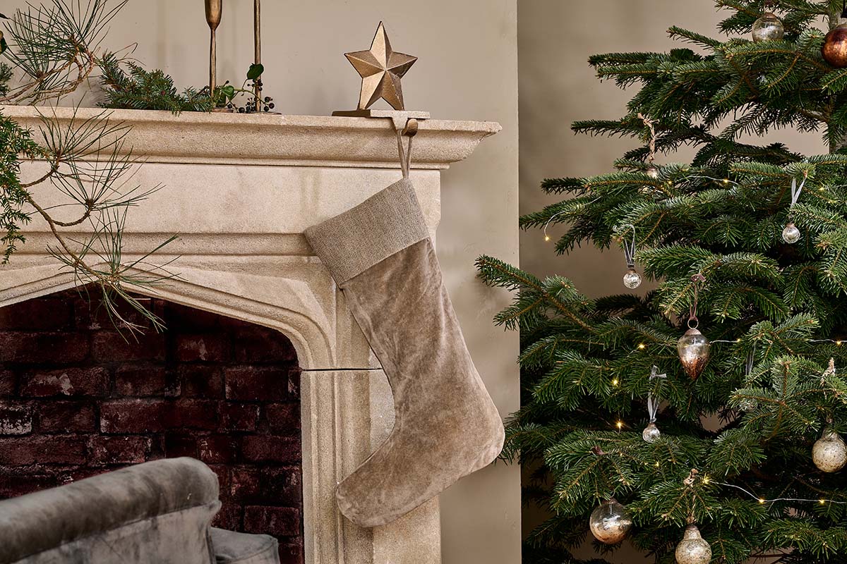 Karru Cotton Velvet Stocking - Light Grey