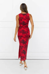 Zodiac Queen Mesh Maxi Dress Red