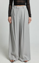 Clarke Pants - High Waist Wide Leg Pants in Grey