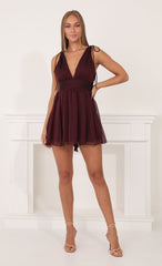 Chiffon Dress in Burgundy