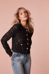 Richard Sheer Lace Jacket-BLACK