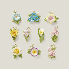 Celebrate Flowers 10-Piece Ornament & Tree Set