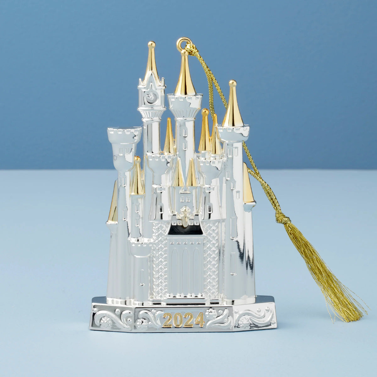 2024 Silverplated Disney Castle Metal Ornament