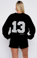 Gave You Everything Oversized Sweater Black