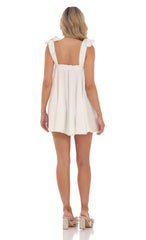 Linen Shift Dress in Cream
