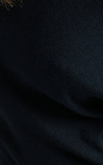 Kamille Top - Asymmetric Side Shoulder Knit Top in Black