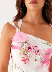 Lights Out Mini Dress - Ivory Floral Print