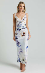 Romilly Maxi Dress - Strappy Cowl Neck Slip in La Reverie Print