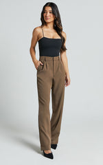Lorcan Pants - High Waisted Tailored Pants in Olive