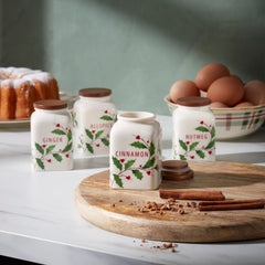 Holiday Baking Spice Jars, Set of 4