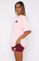 11th Street City Girl At Heart Oversized Tee Strawberry Whip